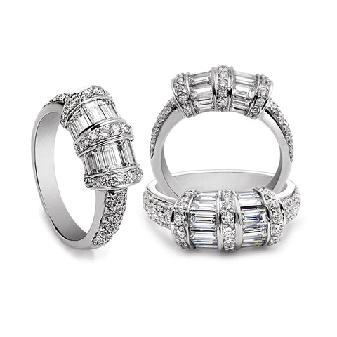 De Hago - White Gold Diamond & Baguette Ring