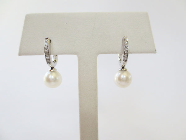 Pearl Diamond Hoops