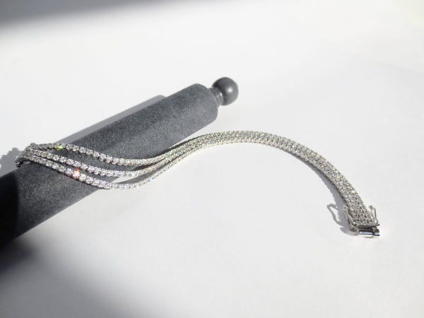 3 Strand Diamond Tennis Bracelet