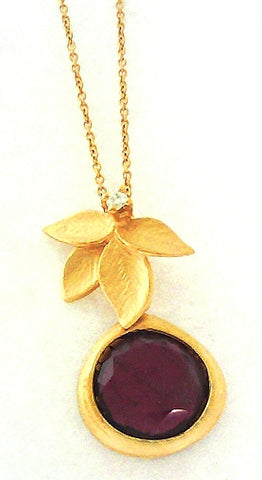 Marika Desert Gold - Flower Garnet Pendant