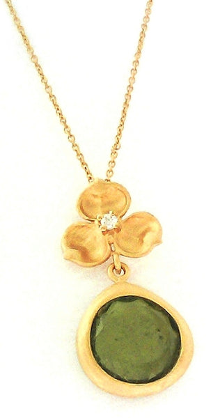 Marika Desert Gold - Flower Garnet Pendant