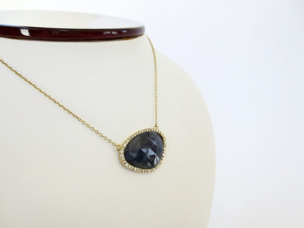 Blue Sapp Faceted Pendant
