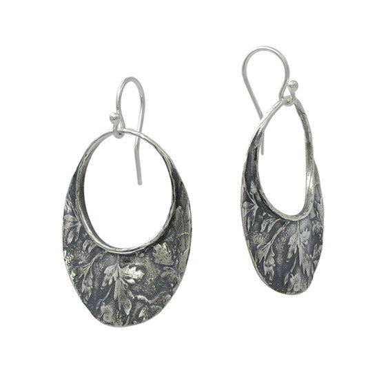 David Tishbe - Oval Falling Leaf Earrings
