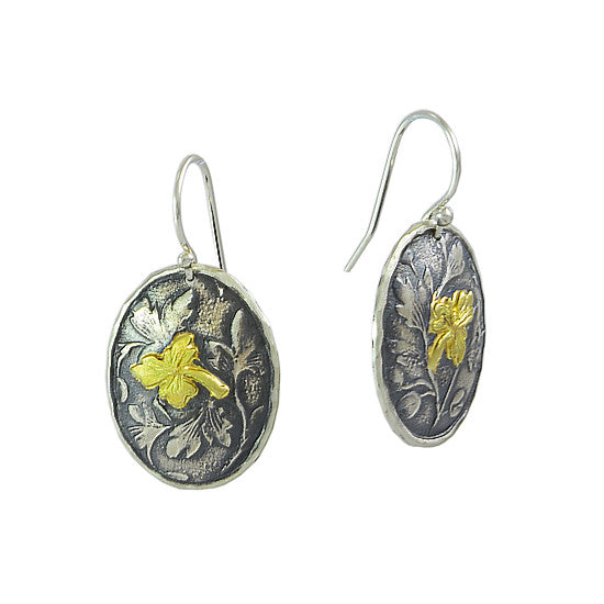 David Tishbe - Oval Falling Leaf Earring