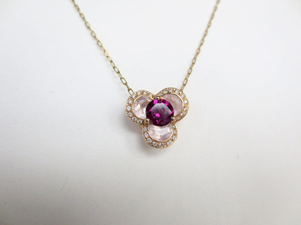 Garnet Clover Pendant
