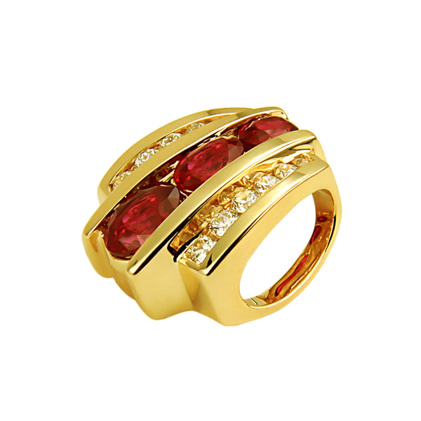 De Hago - Yellow Gold, Ruby & Diamond Slider