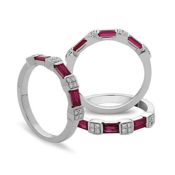 De Hago - White Gold Diamonds & Baguette Band