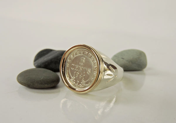 NL 5 Cent Ring- Gold Bezel
