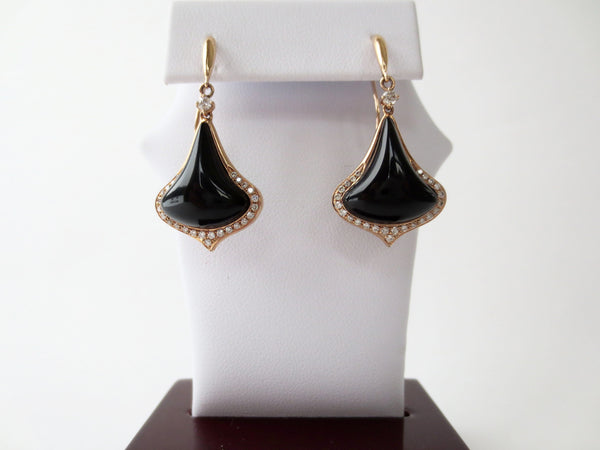 Onyx and Diamond Tear Drops