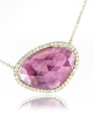 Raw Ruby Faceted Pendant