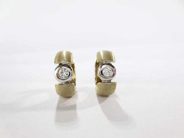 Yellow Gold Diamond Huggies