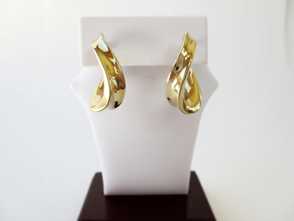 Yellow Gold Swirl Hoops