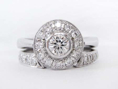 Private Collection- Wide Halo Diamond Ring